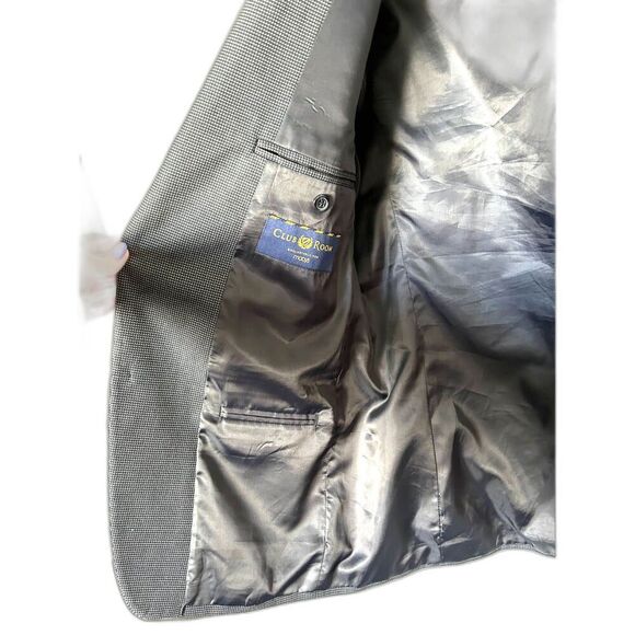 MACY'S CLUB ROOM Tweed Two-Button Sports Jacket Blazer Gray Size 40R - Picture 4 of 12